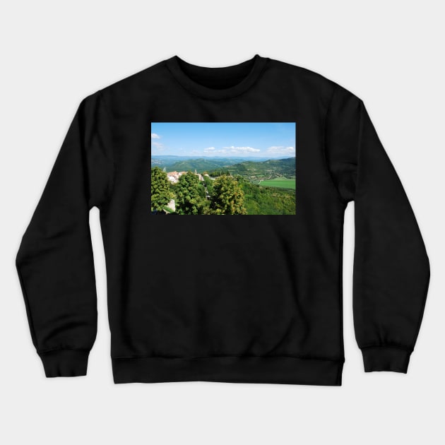 Landscape Near Motovun Crewneck Sweatshirt by jojobob